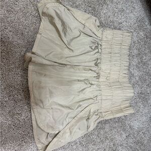Beige High-Waisted Shorts